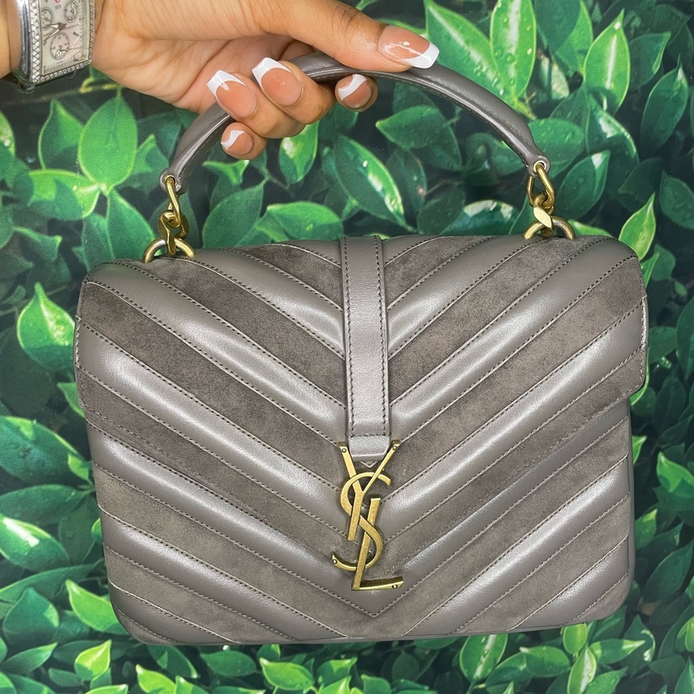 YVES SAINT LAURENT PURSE 100% AUTHENTIC YSL SHOULDER BAG YSL COLLEGE FLAP BAG